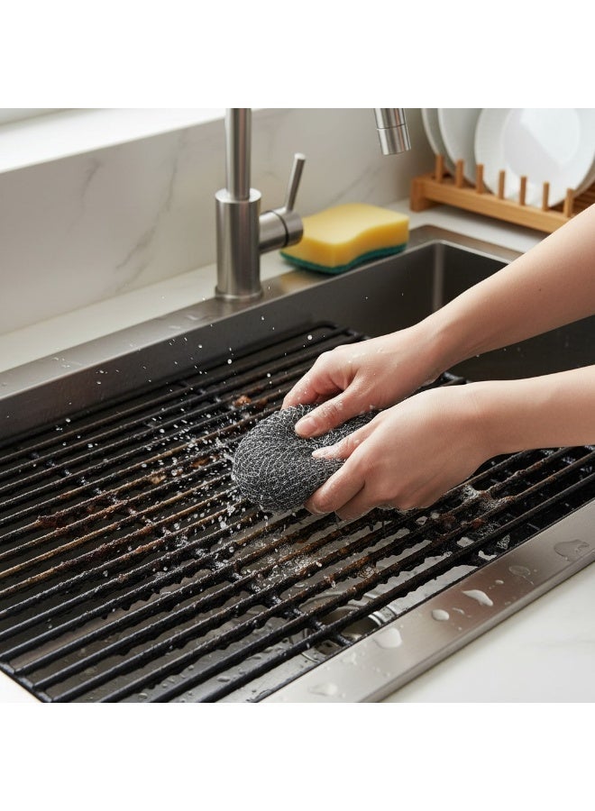 Neco neco heavy duty stainless steel scrub ball rust resistant metal scouring pad for pots pans dishes grills oven cleaning burnt food grease remover reusable eco friendly durable long lasting kitchen cleaning tool for powerful deep scrubbing performance - Image 3