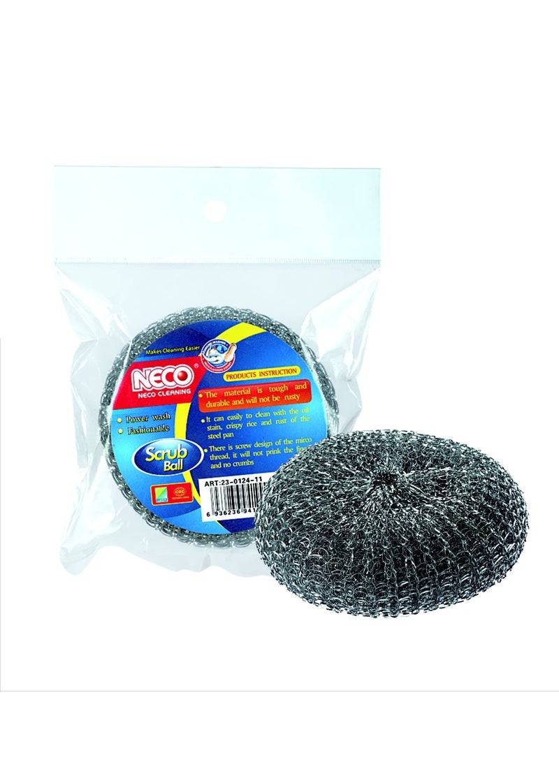 Neco neco heavy duty stainless steel scrub ball rust resistant metal scouring pad for pots pans dishes grills oven cleaning burnt food grease remover reusable eco friendly durable long lasting kitchen cleaning tool for powerful deep scrubbing performance - Image 5