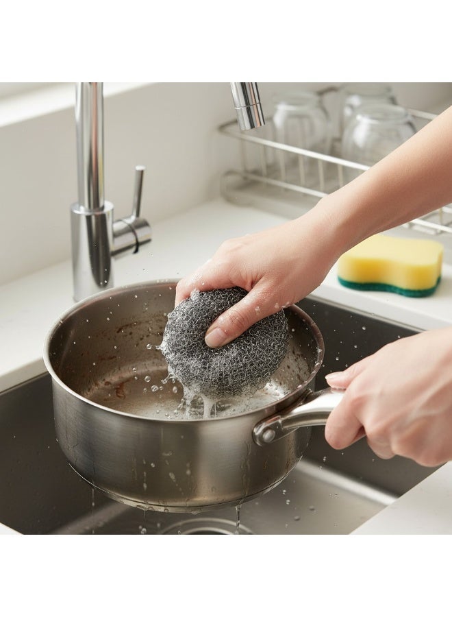 Neco neco heavy duty stainless steel scrub ball rust resistant metal scouring pad for pots pans dishes grills oven cleaning burnt food grease remover reusable eco friendly durable long lasting kitchen cleaning tool for powerful deep scrubbing performance - Image 2