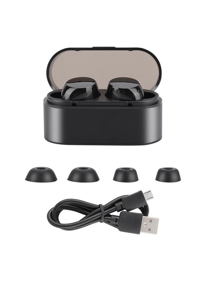 Thoraya Mini Bluetooth V5.0 Earphones 3D Stereo Wireless Headphone Sports Earbuds with Mic(Black)  - Image 1