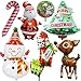 OLLULL Christmas Decor Balloons Giant 7pcs Mylar Foil Balloon Set Santa Claus Elk Snowman Reindeer Candy Cane Tree Xmas Party Supplies - Image 3