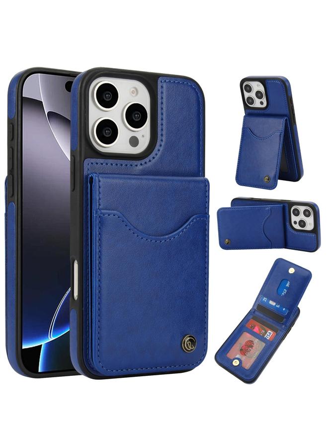 The Bros Case For iPhone 16 Pro Max AwQuer Vertical Flip Card Bag Holder Leather Phone Case