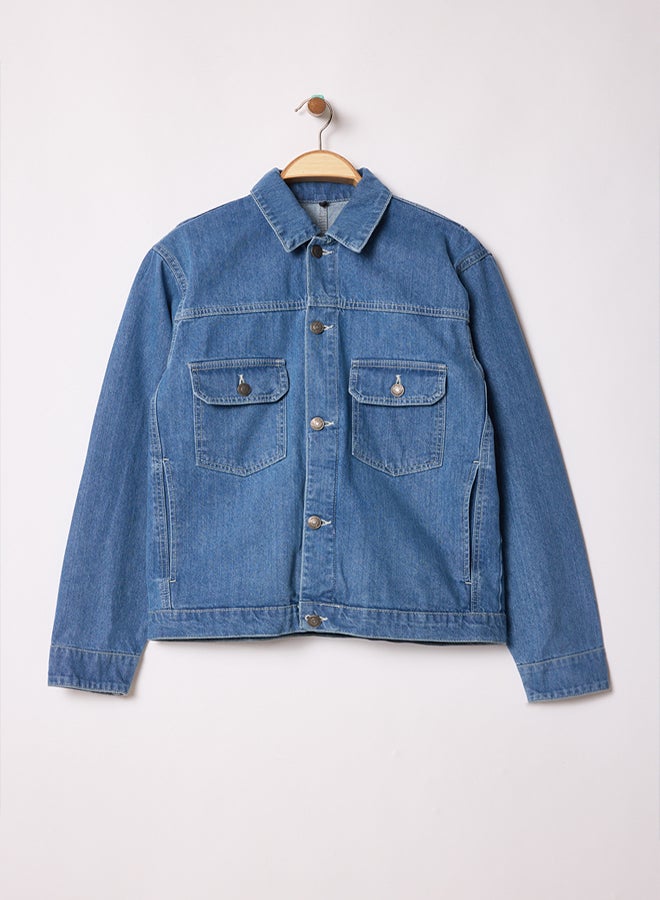 trendyol Blue Unisex Regular Denim Jacket - Image 5