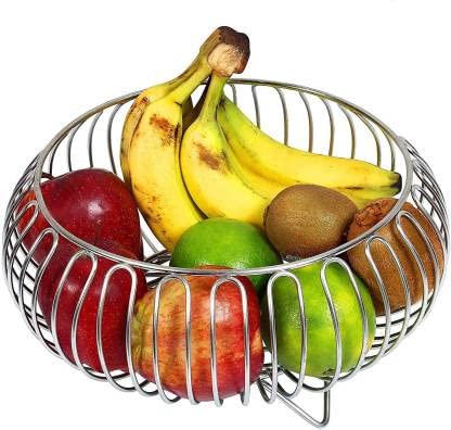 AMPEX Heavy Stainless Steel Vegetable and Fruit Bowl Basket Storage for Home Kitchen Dining Table Nickel Chrome Plated Silver 2625 x 2562 1499 AMPEX 01 - Image 4