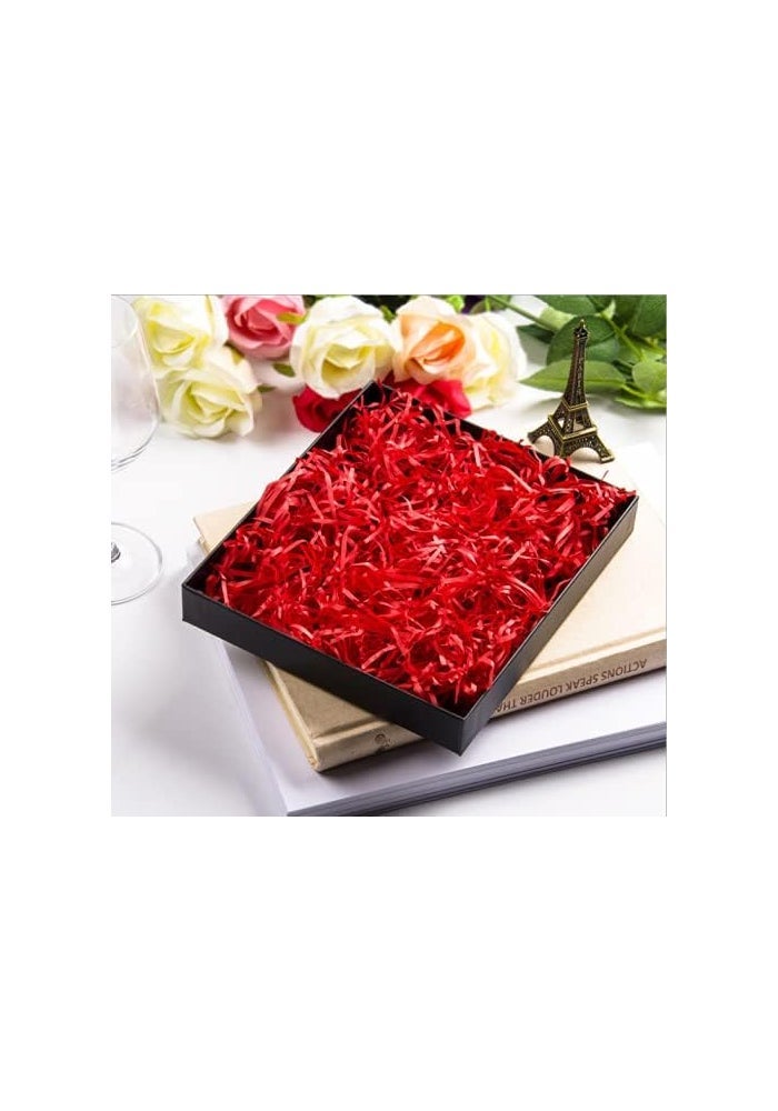 Red Dot Gift REDDOTGIFT® 100g Eco-friendly Raffia Paper Shreds - Red Crinkle Cut Filling for Gift Boxes - Image 3