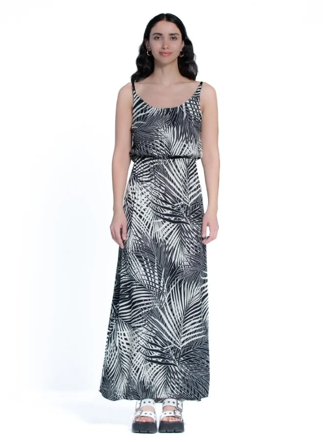 هايليز Monochrome Palm Print Maxi Dress