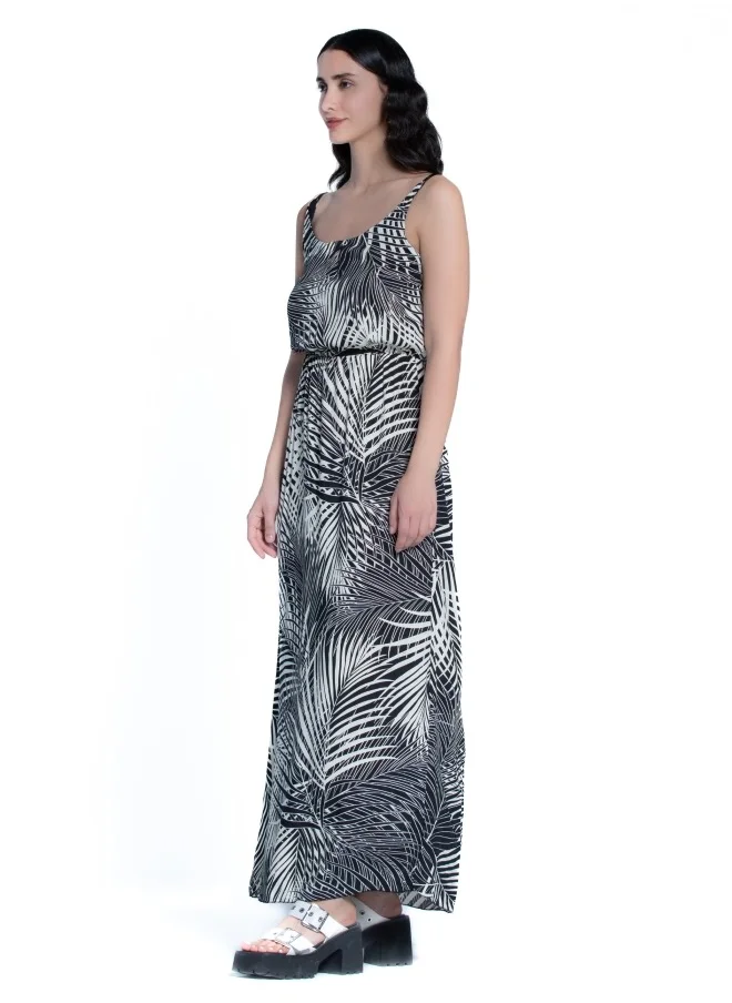 هايليز Monochrome Palm Print Maxi Dress
