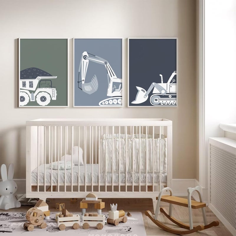 Youillne Construction Truck Wall Art Decor - Set of 3 - Image 4