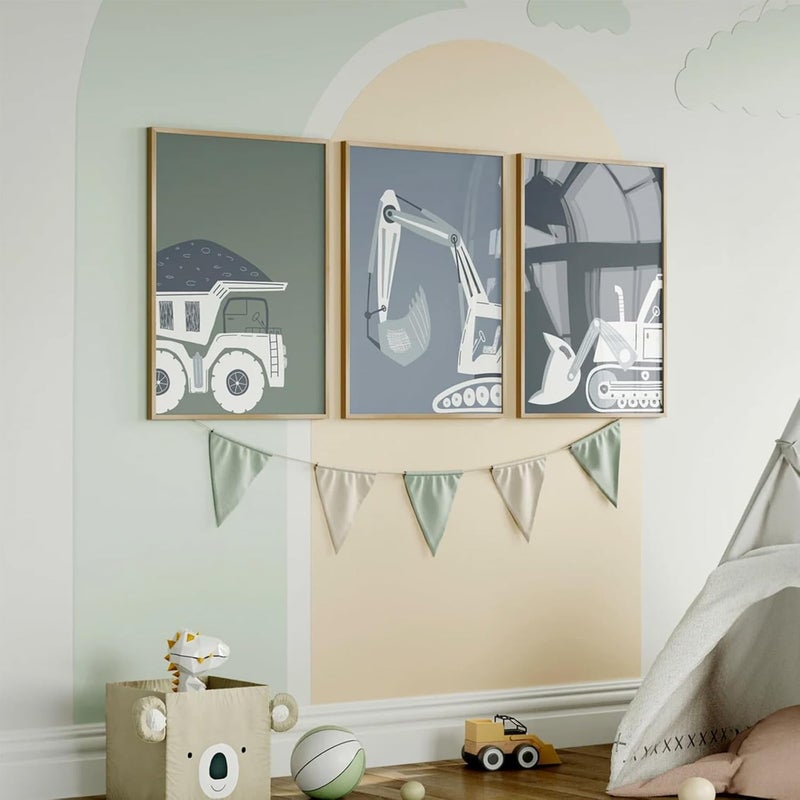 Youillne Construction Truck Wall Art Decor - Set of 3 - Image 5