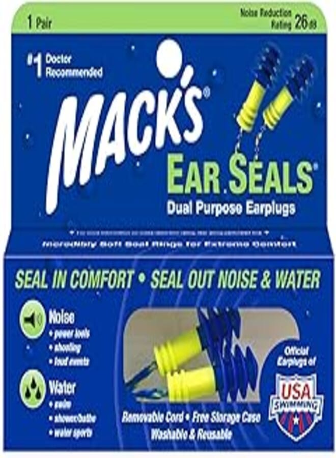 MACK'S Ear Seals Earplugs, 2 Pieces