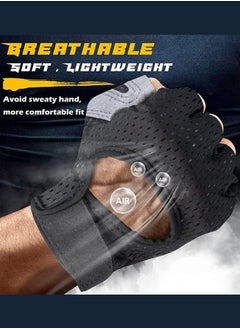 SUCITY Breathable Sweat-Absorbent Multifunctional Non-Slip Fitness Gloves, Comfortable and Wear-Resistant Velcro Gloves  - Image 2
