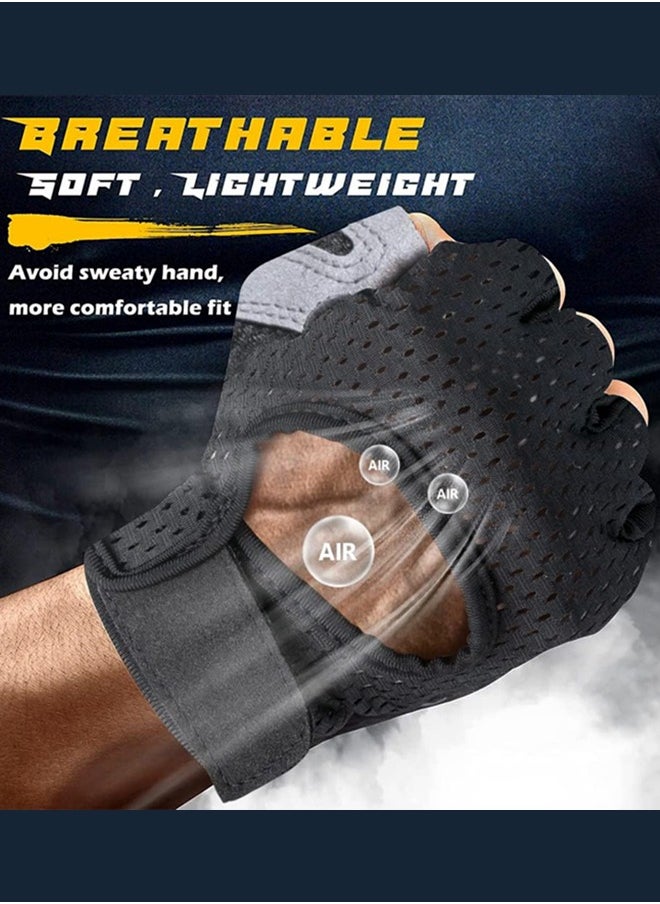 SUCITY Breathable Sweat-Absorbent Multifunctional Non-Slip Fitness Gloves, Comfortable and Wear-Resistant Velcro Gloves  - Image 2