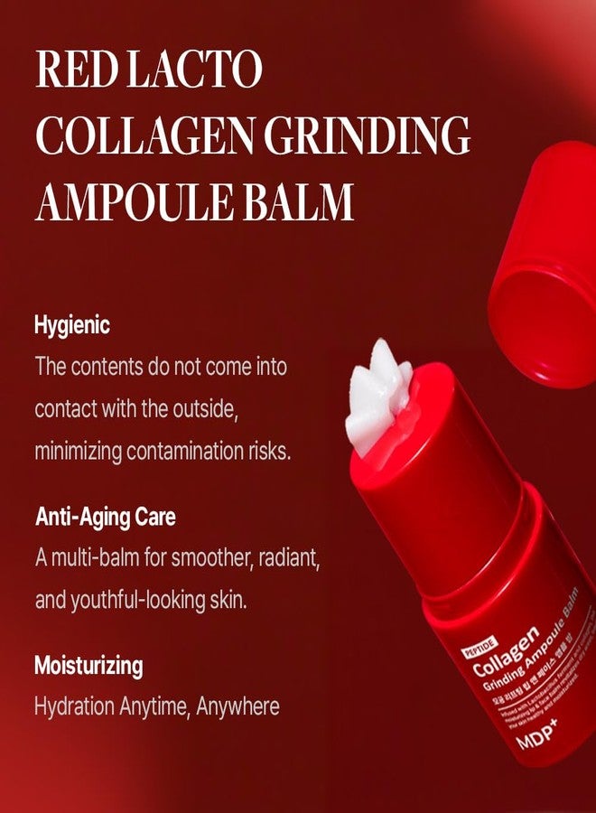 MDP+ RED LACTO COLLAGEN GRINDING FACE AMPOULE Multi Balm Stick, Vegan Lacto|0.49 oz/14 g, Wrinkle-Reducing, Brightening, Deep Skin Firming Care, 12hrs Long-lasting moisture - Image 2