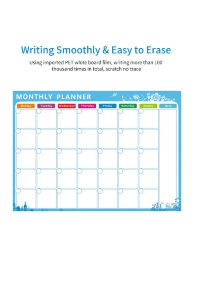 OASIS-TH Magnetic Dry Erase Calendar Whiteboard Fridge Mag-net Flexible Daily Message Stickers with 3 Board Pen 1 Eraser for Weekly Monthly Organizer Schedule Planner To Do List Notepad Wall Set - Image 3