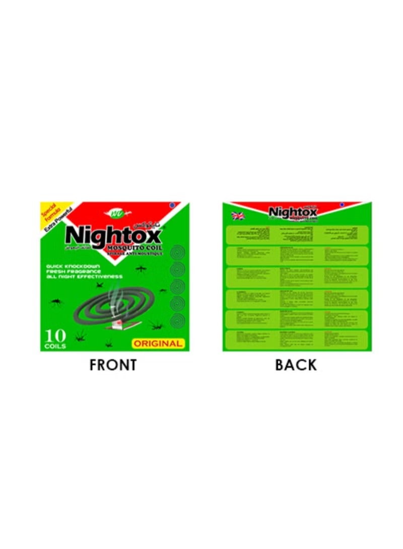 Nightox لفائف البعوض الخضراء - 1 صندوق، 10 قطعة - Image 1