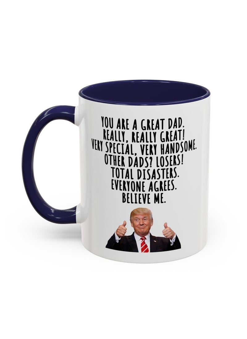 Generic - Dad Birthday Gift, President Donald Trump Themed Gag Gift, Funny Trump Custom Word Coffee Mug, Blue Mug - Image 1