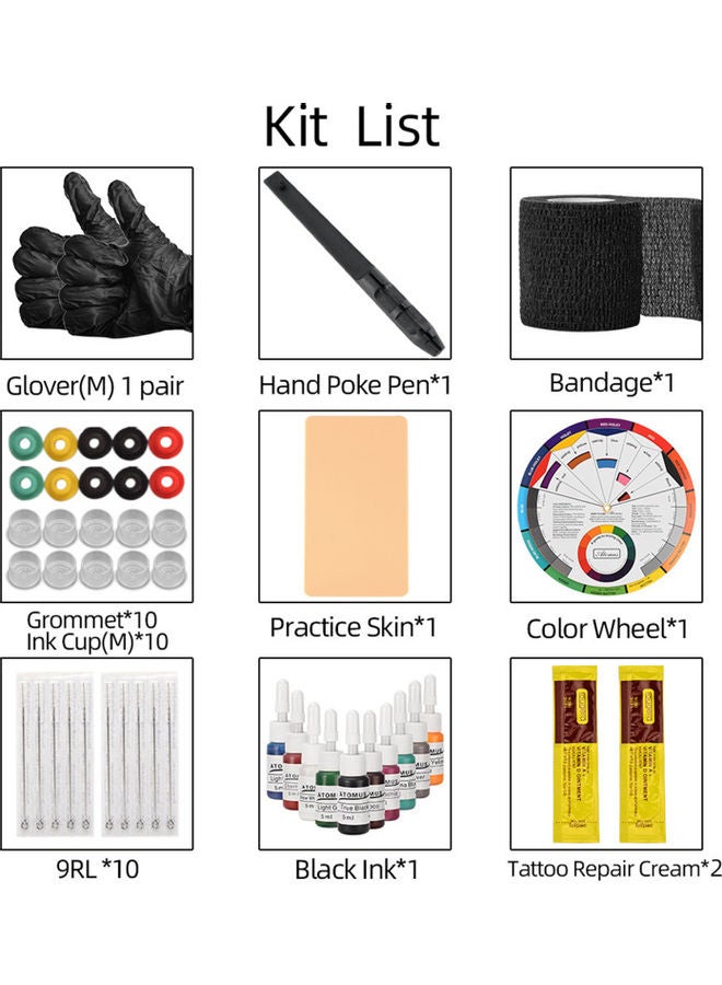 Hand Poke and Stick Tattoo Kit Multicolour - Image 3