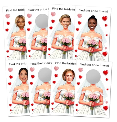 RokAPary Find The Bride to Win Bridal Shower Scratch Off Game 40 Pack Fun Easy Wedding Shower Game for Guests Engagement Party Bachelorette Party and BridetoBe Celebration Scratch Off Cards - Image 1