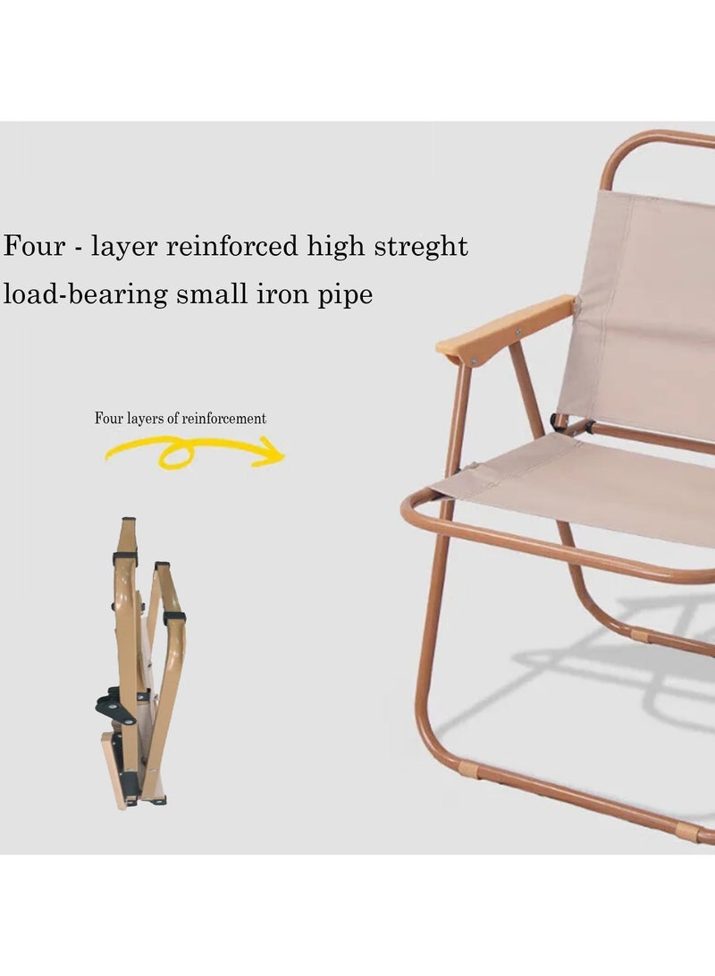 LINGWEI Outdoor Foldable Camping Chair Multi-Purpose Camping Chair with Armrest Lightweight Patio Lawn Quad Chair - Image 3