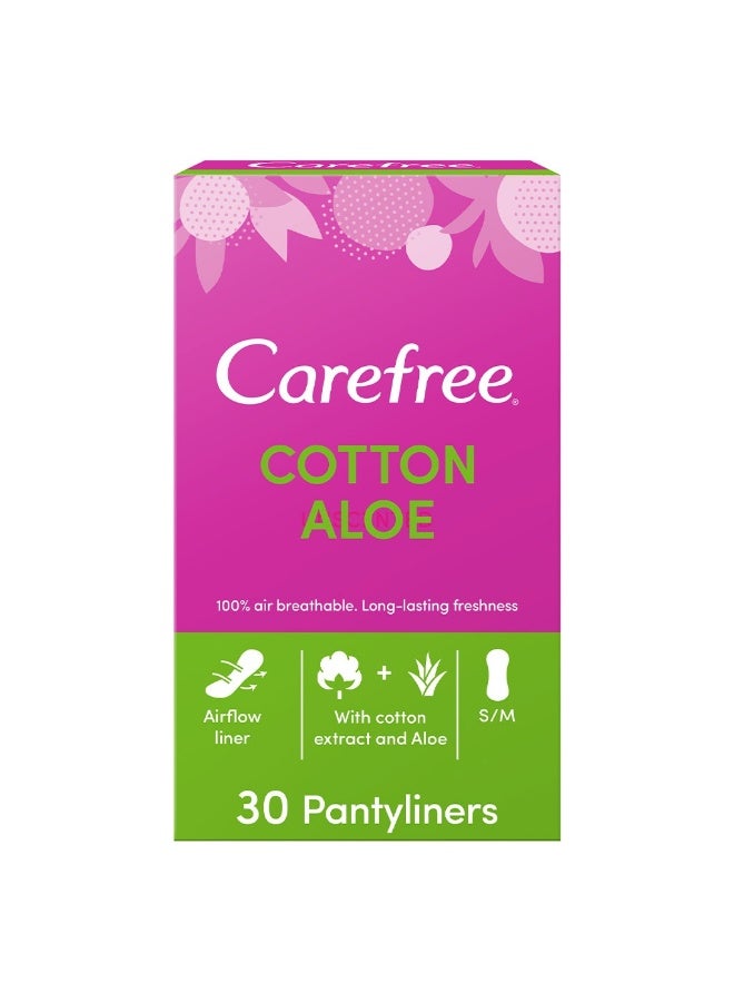 Carefree Breathable Cotton Panty Liners With Cotton And Aloe Extract, Pack Of 30's - Image 5