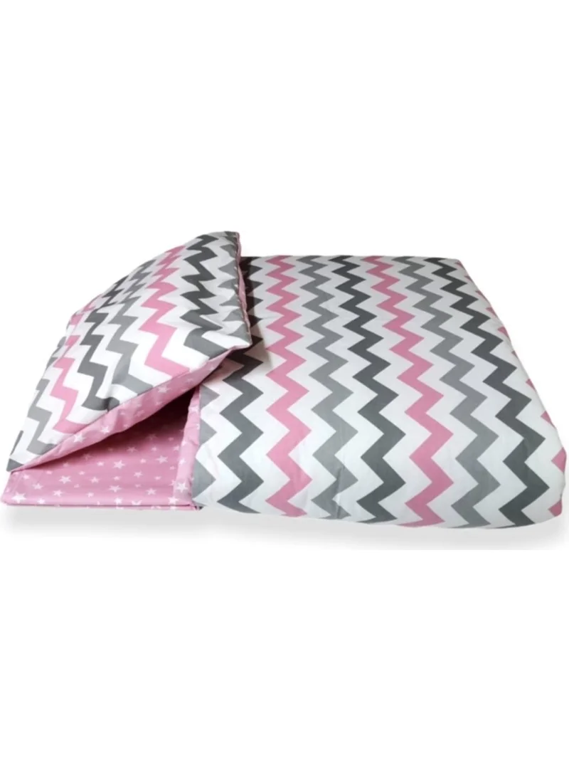 Bebek Özel Baby Custom Cotton Baby/Child Pillow Sheet Comforter Set Pink Gray Zigzag/Pink Star