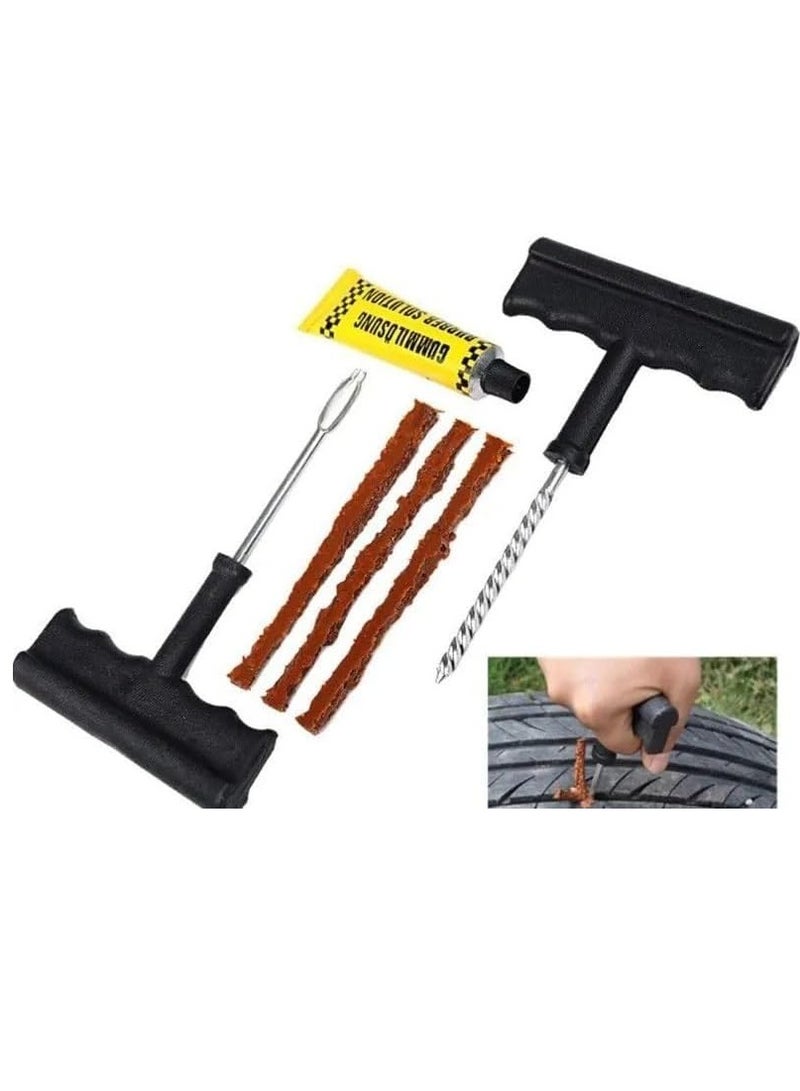 Generic Tubeless Tire Repair Kit Car Emergency Tools Suitable for Cars and Trucks Tire Repair Comes with Three Strong Adhesive Strips to Seal Punctures Efficiently  - Image 1