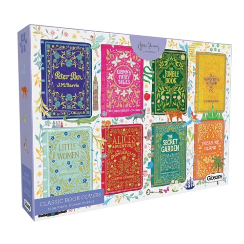 Gibsons Classic Book Covers 1000 Piece Jigsaw Puzzle Classic Literature Artwork Made in America Sustainable Jigsaw Puzzle for Adults Teens Great Gift - Image 1