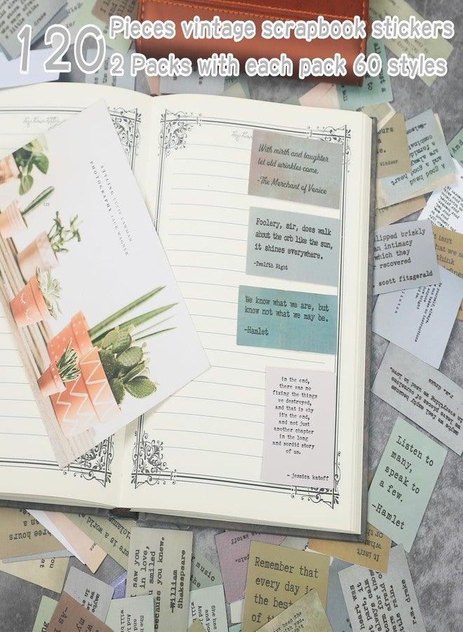 BENOSPACE 120Pcs Motivational Quotes Stickers Inspirational Vintage Journaling Stickers Retro Typewriter Style Stickers Famous Word Phrases Aesthetic Scrapbook Supplies for Planner Junk Journal Bullet - Image 4