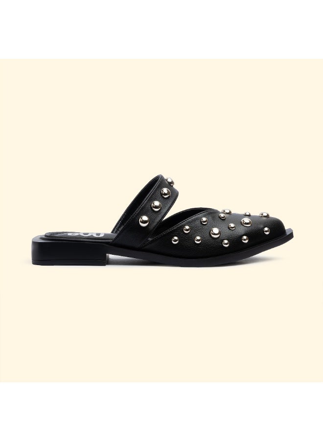 BOU LUNA STUD FLATS - Noir Flicker - Image 1
