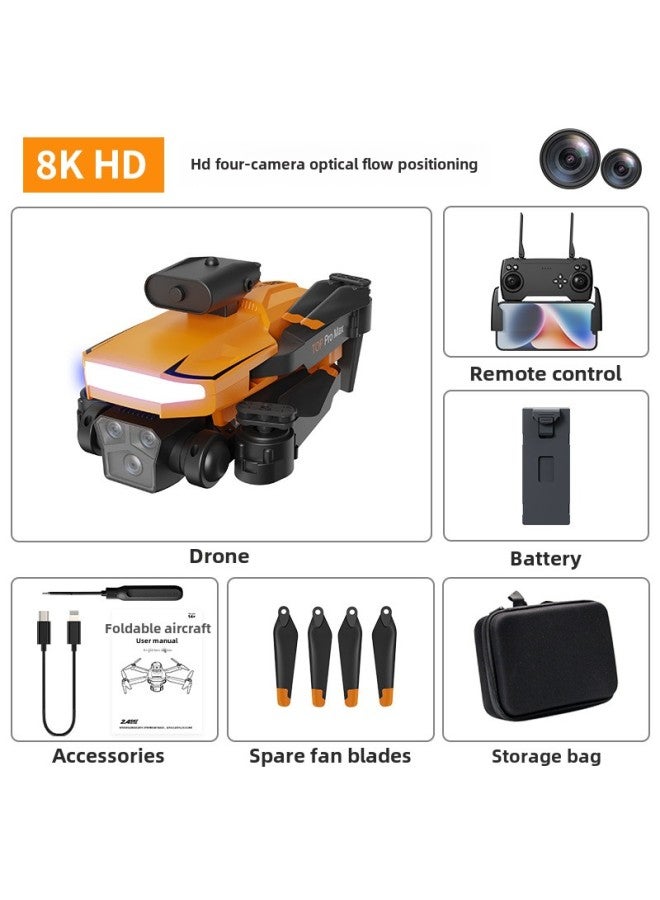 Remote Control Airplane Toy - Stunt Plane Glider Aerobatics 360-degree Rotation For Indoor Outdoor Play-Color:P18 -- Orange-Three-Lens Optical Flow Electrical Adjustment [360 Obstacle Avoidance]]-Specifications:Dual Electric Version  - Image 1