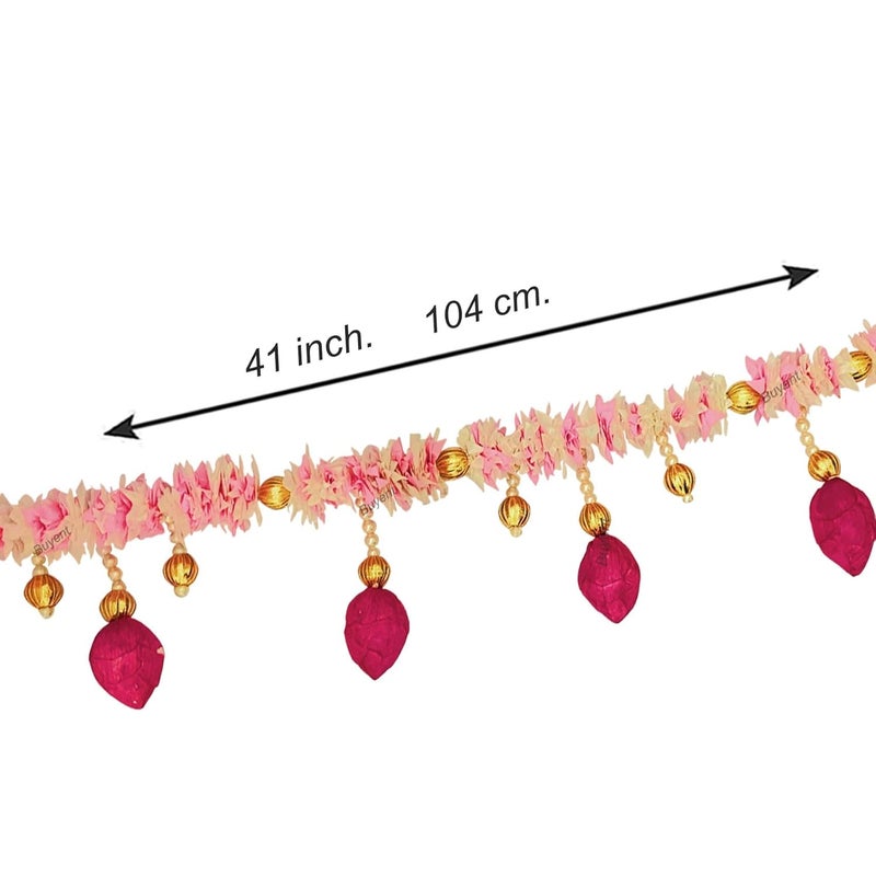 Buyent Enterprises Buyent rajnigandha gajra Decoration Flowers Artificial Hanging Main Door Lotus bandarwal for mandir 40 inch Diwali Decoration for Home toran for Diwali Decoration Gifts  - Image 2