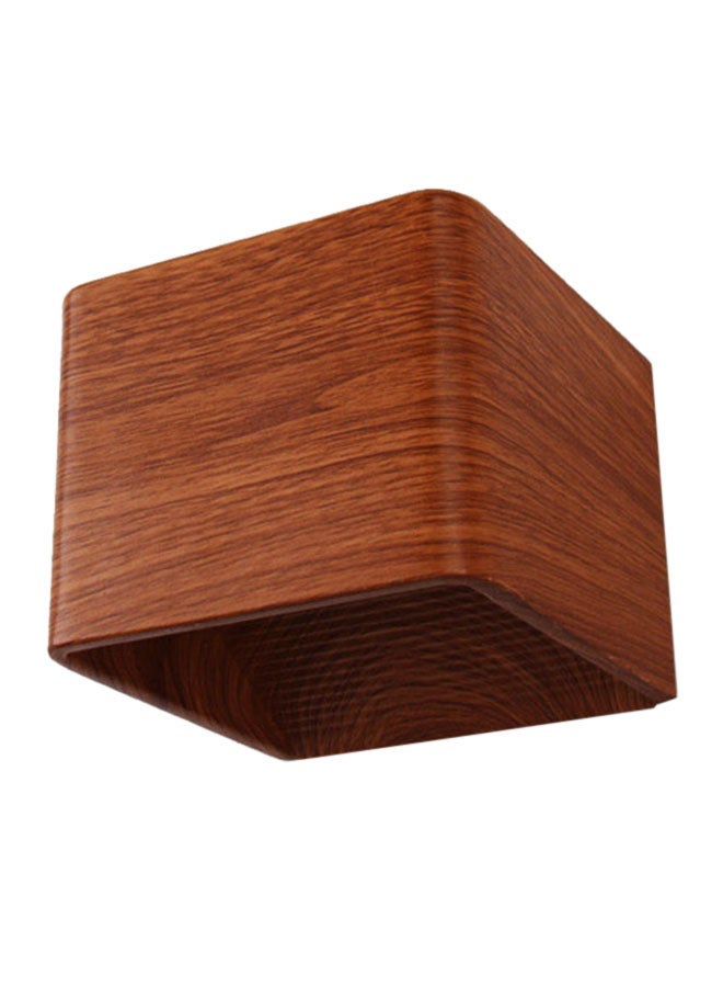 NIBEMINENT Square Shape LED Indoor Wall Lamp Brown 10 x 10cm - Image 1