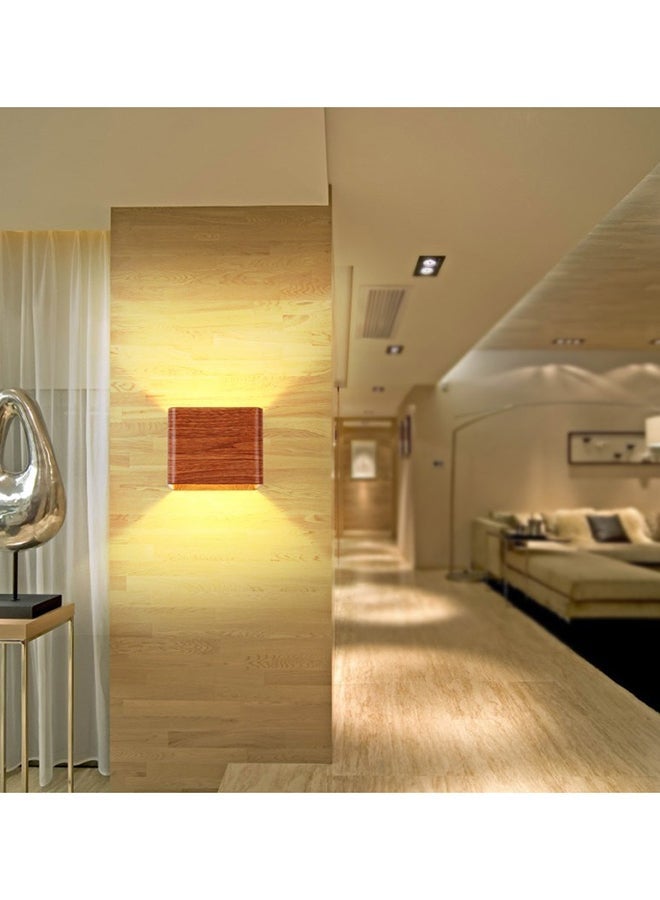 NIBEMINENT Square Shape LED Indoor Wall Lamp Brown 10 x 10cm - Image 3