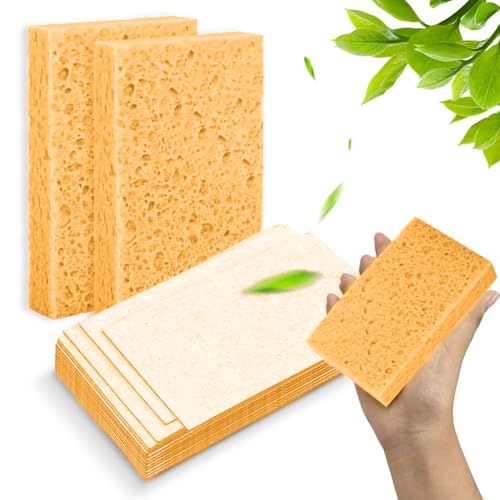 Spunspon 6 - Pack Non-Scratch Scrub Sponges - Sponges for Dishes and Washing Dishes, Cleaning Sponges for Kitchen Home Office, Magical 3D DIY Art and Craft Suppliers（Yellow） - Image 3