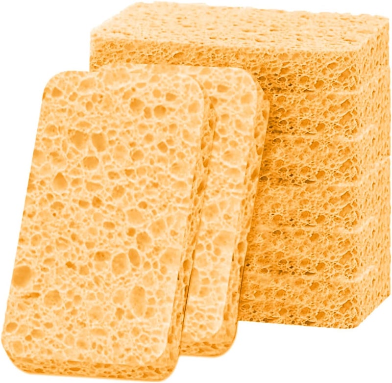Spunspon 6 - Pack Non-Scratch Scrub Sponges - Sponges for Dishes and Washing Dishes, Cleaning Sponges for Kitchen Home Office, Magical 3D DIY Art and Craft Suppliers（Yellow） - Image 5