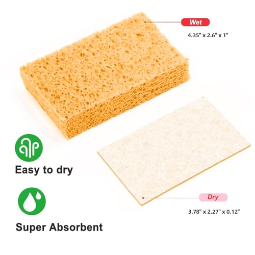 Spunspon 6 - Pack Non-Scratch Scrub Sponges - Sponges for Dishes and Washing Dishes, Cleaning Sponges for Kitchen Home Office, Magical 3D DIY Art and Craft Suppliers（Yellow） - Image 2