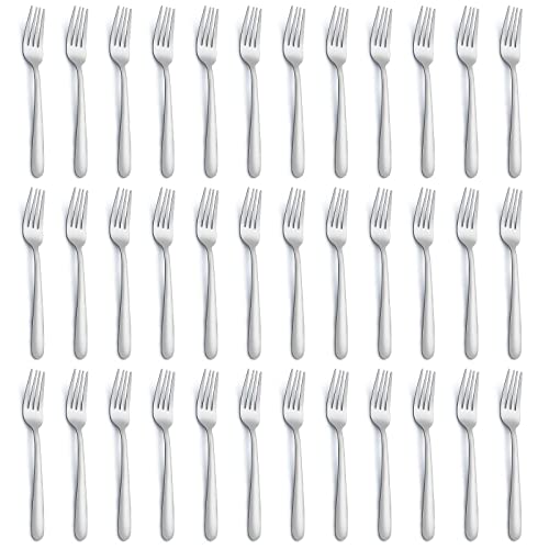 Gymdin 36 Piece Salad Forks, 7 Inch Small Forks in Stainless Steel mirror polished and Dishwasher Safe, Used For Tasting Cakes and Fruits - Image 1