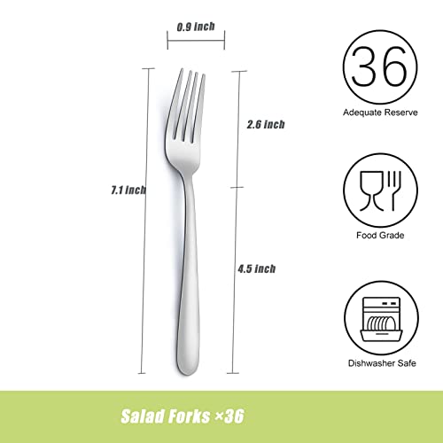 Gymdin 36 Piece Salad Forks, 7 Inch Small Forks in Stainless Steel mirror polished and Dishwasher Safe, Used For Tasting Cakes and Fruits - Image 2