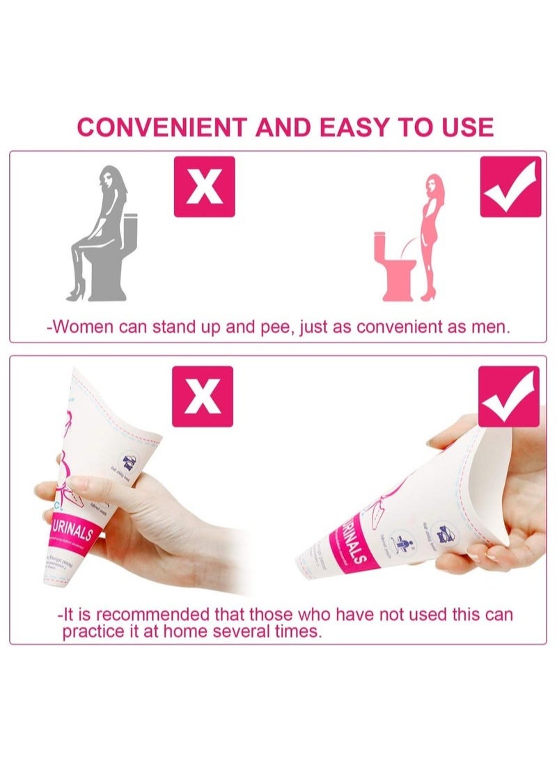 Generic 20 Pcs Disposable Female Urination Devices, Portable and Lightweight, Women's Urinal Funnel for Standing Pee, Waterproof Paper Standing Urinary Funnel for Camping, Hiking and Pregnant Women  - Image 4
