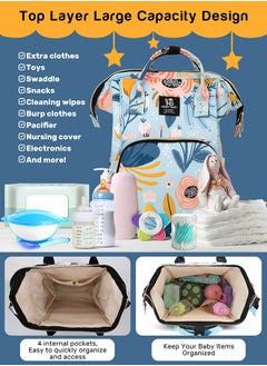 URbazaar Baby Diaper Bag Backpack - Baby Bag for Boys and Girls, Diaper Backpack - Large Diaper Bags for Travel - Baby Gifts & Bath Search Log - Newborn Essentials & Supplies for Mom  - Image 4
