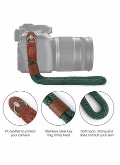 Captaintech 2 PCS Camera Hand Wrist Strap, Adjustable Wrist Strap Braided Wrist Strap Antislip Security Wrist Strap for Leica Canon Nikon Fuji Olympus Lumix Sony, Green and Brown  - Image 3