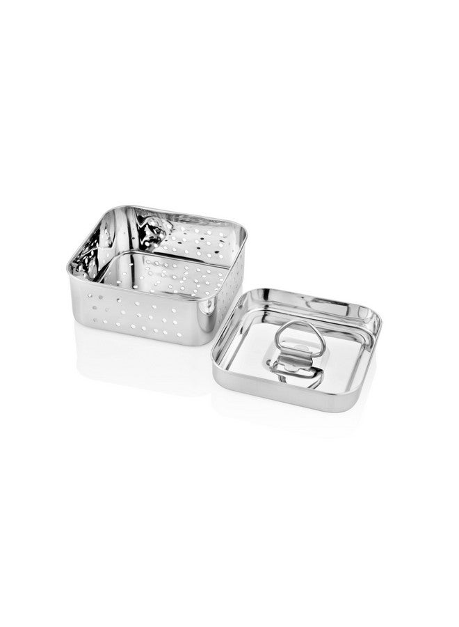 Embassy Stainless Steel Square Paneer Mould/Maker/Strainer | Dimension - 11.5 x 11.5 cms | Size - 2 | Perfect for Making Homemade Paneer/Cheese/Tofu | Dishwasher Safe - Image 1