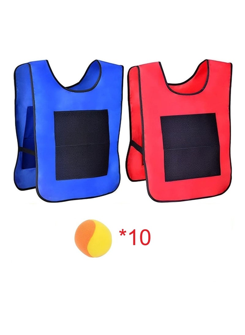 Dodgeball Game Set, 2 Sticky Target Vests with 10 Cotton Balls Throwing Target Game Parent-Child Interaction Playground Games Toy for Indoor Outdoor  - Image 1