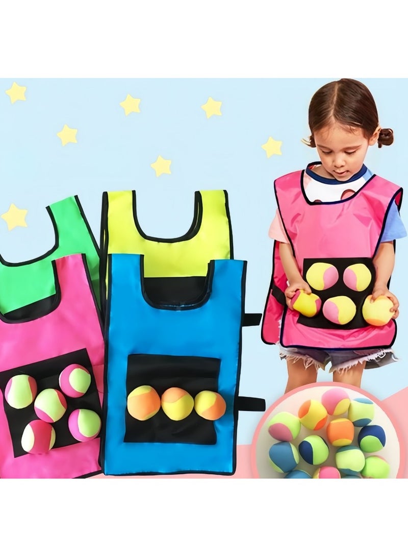 Dodgeball Game Set, 2 Sticky Target Vests with 10 Cotton Balls Throwing Target Game Parent-Child Interaction Playground Games Toy for Indoor Outdoor  - Image 2
