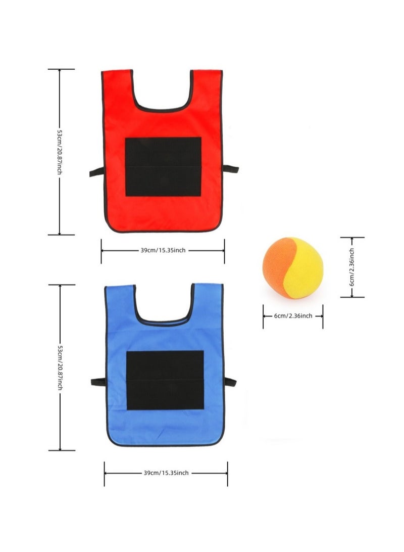 Dodgeball Game Set, 2 Sticky Target Vests with 10 Cotton Balls Throwing Target Game Parent-Child Interaction Playground Games Toy for Indoor Outdoor  - Image 3