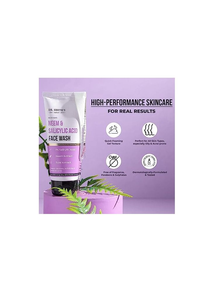 Dr. Sheth's Neem & Salicylic Acid Face Wash | Anti-Acne & Oil Control Face Cleanser  100ML - Image 5