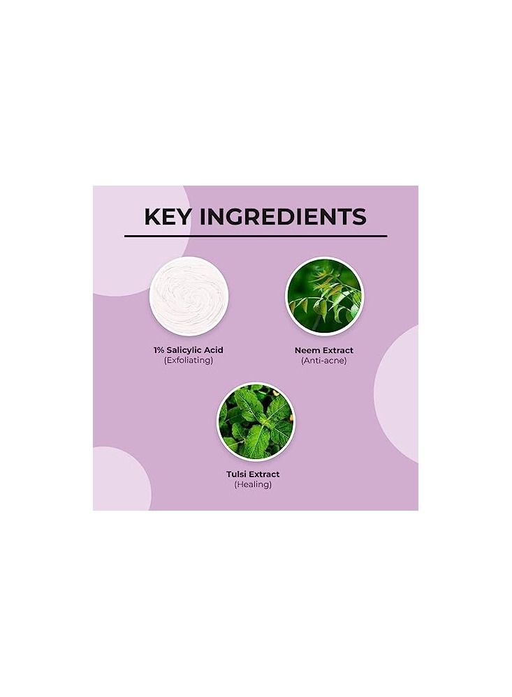 Dr. Sheth's Neem & Salicylic Acid Face Wash | Anti-Acne & Oil Control Face Cleanser  100ML - Image 3