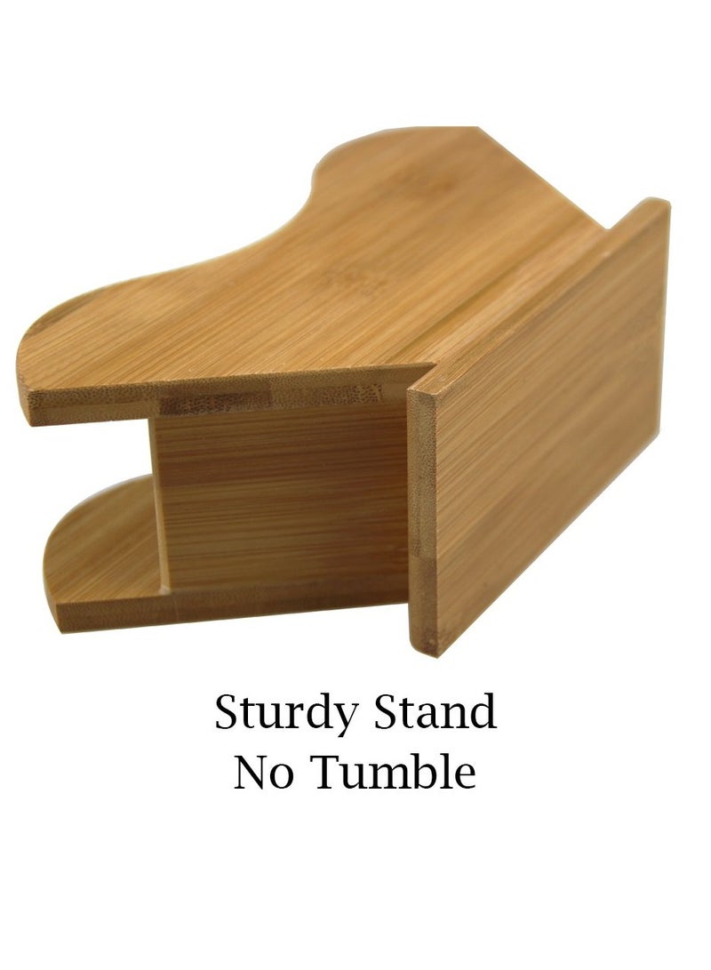 Bamboo Coffee Filter Holder, Renewable Stand Container Dispenser Rack Shelf for Square Cone-shaped and Flat-bottomed Pour Over Paper Filters - Image 4