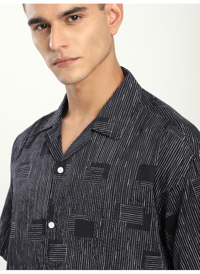 Beyoung Black Printed Cuban Shirt  - Image 4