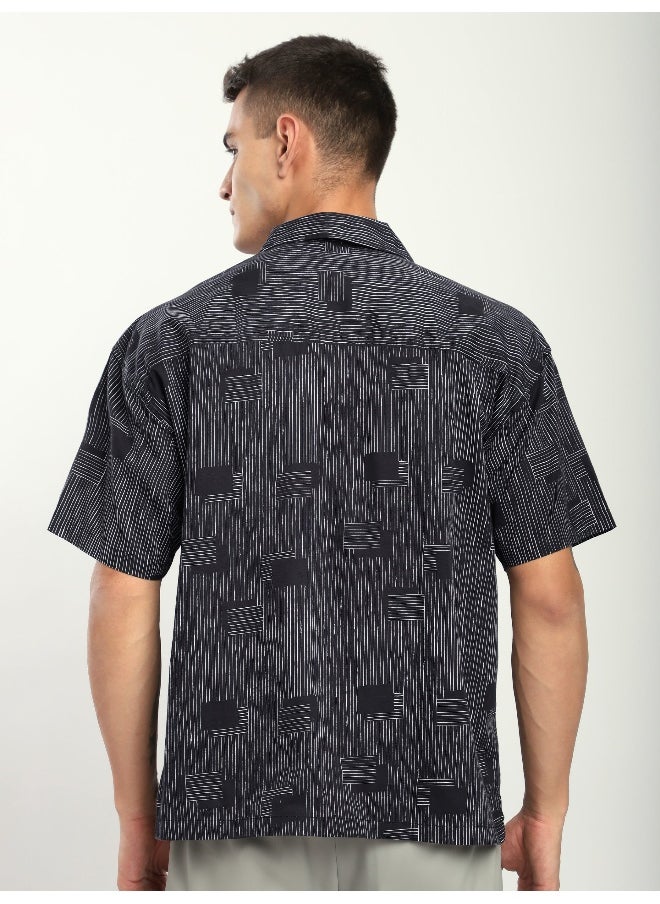Beyoung Black Printed Cuban Shirt  - Image 5